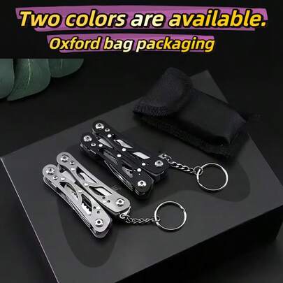 1pc 13-In-1 Mini Pocket Multi-Tool Pliers, EDC Multi-Function Tool With Saw/Pliers/Screwdriver/Bottle Opener, Portable Keychain Tool For Everyday Carry, Car, Camping, Hiking, DIY, Outdoor Emergency Repair, Home Hardware Set, Mini Survival Gear, Car Emergency Tool, Bicycle Repair, Outdoor Survival Equipment, Emergency Tool (No Blade)