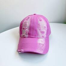 1pc Fashion Distressed Ripped Edge Soft Top Baseball Cap, Curved Brim Baseball Cap For Daily Wear - Multicolor - View 4