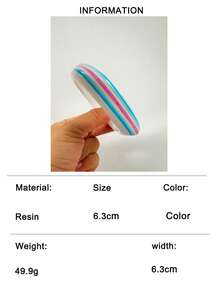 1pc/Vintage Retro Style Resin Rainbow Horizontal Striped Wide Bracelet, Suitable For Women's Daily Commute, Dopamine Outfit Jewelry Gift - Multicolor - View 18