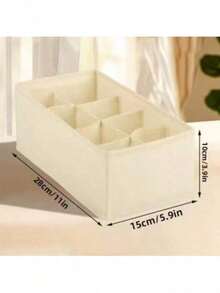 4pcs Drawer Organizer Set, Foldable Closet Storage Baskets And Fabric Storage Boxes For Clothing, Underwear, Bras, Ties, Accessories, Socks - Beige - View 8