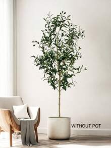 PKFC 65-200cm Artificial Olive Tree, Tall Branch Faux Plant, Plastic Leaves, Indoor Decorative Plant, Suitable For Autumn Home Decor, Halloween, Christmas And Other Occasions. - Multicolor - View 1