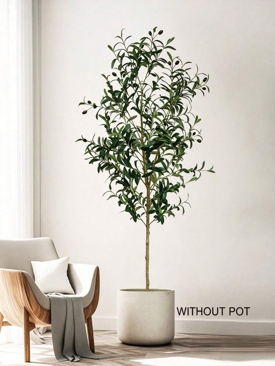 PKFC 65-200cm Artificial Olive Tree, Tall Branch Faux Plant, Plastic Leaves, Indoor Decorative Plant, Suitable For Autumn Home Decor, Halloween, Christmas And Other Occasions. - Multicolor - View 1