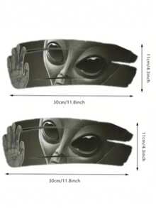 Alien Stickers, Suitable For Cars, Laptops, Trucks, Windows, Mirrors And Walls, Size Approx 30cm. Funny Space Design Window Bumper Stickers. Halloween, Halloween Decor, Autumn Home Decor, Halloween Home Decor, Ghost Face, Halloween Window Stickers - Multi-color - View 14