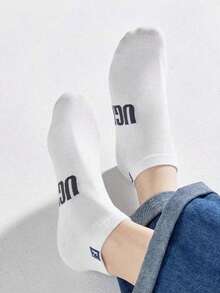 5 Pares de Meias Curtas Masculinas, Meias Invisíveis de Algodão, Cinza, Adequadas para Outono, Inverno, Primavera, Verão, Respiráveis e Absorventes de Umidade, Ideais para Esportes, Negócios, Casual e Mudanças de Estação - Multicolorido - Visão 6