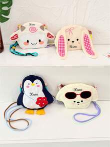 Custom Cute Cartoon Animal Shape Crossbody Bag,Sheep Rabbit Penguin Dog Novelty Nylon Messenger Bag,Adjustable Colorful Strap Shoulder Purse For Girls - Multicolor - View 5