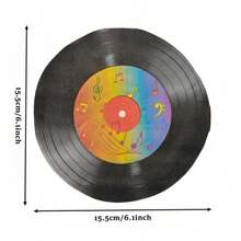 20/40/60 Pcs Black Vinyl Record Shape Rainbow Note Printed Disposable Napkin, Double 13-Inch Music Theme Napkin, Suitable For Rock Concert, Disco Night, Music Festival, Singer Birthday Party, Retro Music Event Table Decoration Supplies - View 3