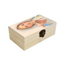 1pc Handmade Wooden Storage Box With Watercolor Illustration, Gift Storage Box, Prayer Box, Small Jewelry Organizer, For Home Decor, Prayer Space, Gift Memorial Box, Rustic And Spiritual Home Decor - Multicolor - View 6