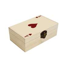 Single Wooden Storage Box, Heart-Shaped Ace Design, Perfect As A Gift For Organizing Small Items, Card Collection, Jewelry Storage, Desktop Organization, And Vintage Home Decor - Multicolor - View 3