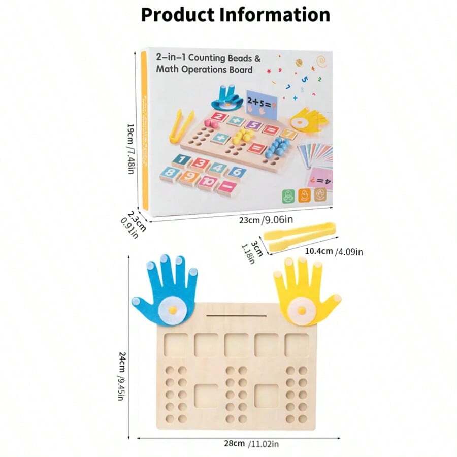 2-In-1 Educational Arithmetic Bead Slider Finger Calculation Toy, Focus And Patience Training, Addition And Subtraction Balance Training, Wooden Math Learning Toy, Holiday Gift