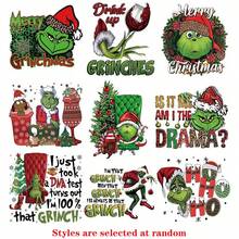 The Grinch 1 buah Stiker Pakaian Setrika Natal, Patch Setrika Bordir Transfer Panas, Logo dan Cetak Offset - View 7