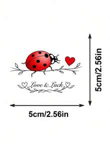FTVLTAT 4 miếng dán xăm hình trái tim bọ rùa đỏ - sự kết hợp của tình yêu và may mắn với họa tiết dây hoa, chân thực chống nước, phù hợp trang trí nghệ thuật cơ thể thẩm mỹ cho người lớn - Nhiều màu - Xem 5