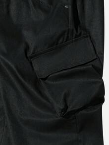 Vancamel Pulse Men's Pants Outdoor Casual Style Men's Cargo Long Pants Functional Style Versatile Minimalist Solid Color Men's Long Pants - Black - View 4