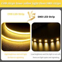 Hand Wave Activated COB LED Cabinet Lights, USB Powered, One Sensor Controls Multiple Light Strips, 2 Color Temperatures Flexible Cuttable LED Strips For Display Showcase, Wardrobe - White - View 4
