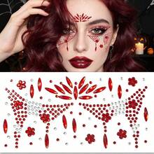 1pc Halloween Diamond Stickers, Face Stickers, Party Rhinestone Stickers, Acrylic Gemstone Rhinestone Stickers - Multicolor - View 2