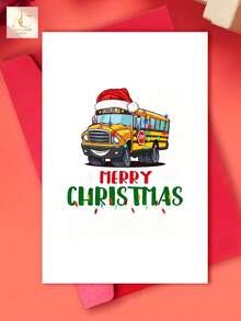 1pc Funny School Bus Driver Christmas Card - Perfect Holiday Greeting For Family, Friends, Colleagues & Bosses, Best For Christmas - One Size Fits All - View 7