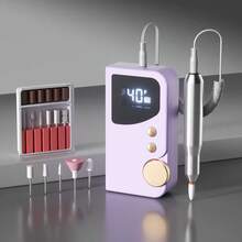 可攜式 2 合 1 新款美甲護理套組：專業美甲磨甲機與 UV/LED 美甲燈，可完成美甲護理與固化過程，電動美甲修甲組，合金機身，專業美甲磨甲機 USB 充電 1200mAh 長效續航 - 彩色 - 查看 15