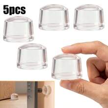 5pcs Self-Adhesive Door Stopper, Rubber Wall Buffer Pad, Floor Mounted Door Stopper, Anti-Collision Wall Protector, Suitable For Shower Room Indoor Door, Prevent Wall Damage - 5pcs - View 12