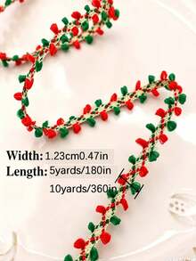 Red & Green Ribbon, 9m DIY Christmas Ribbon Rope, Christmas Decrations, Christmas Decor Home For Gift Wrapping, Crochet, Lace Making, Christmas Home Holiday Craft Projects - Multicolor - View 8