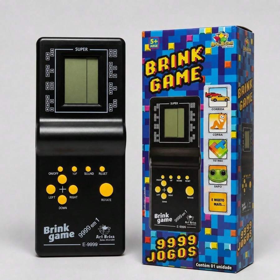 Mini Game Jogo Retro 9999 em 1 Portatil - Preto - Visão 1