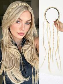 Synthetic Viking Braided Headband, Women's Bohemian Braided Hair Extensions, Halloween Renaissance Party Cosplay Hair Accessory - Multicolor - View 12