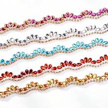 2碼 1.7CM寬水滴圖案熱轉印貼布，DIY適用於衣物、鞋子、帽子、家居裝飾與時尚設計 - 多色水滴絲帶 - 查看 1