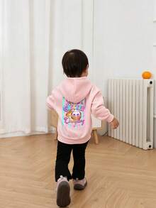 Girls Cute You're A Glitter Dumpling Graphic Sweatshirt, Sweet Long Sleeve Pullover Sweatshirt, Suitable For Autumn/Winter - Pink - View 3