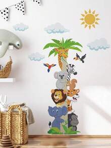 1 pieza Pegatina de pared con patrón de animal de dibujos animados, Pegatina de pared de PVC de dibujos animados para decoración del hogar, Pegatina, Calcomanía de pared, Para decoración del hogar, Proyecto de decoración de primavera Renueva tu hogar, Pegatina de decoración de llama Regalo de cumpleaños Graduación - Multicolor - Ver 5