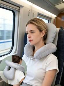2/1pc Minimalist U-Shaped Neck Pillow, Double-Sided Design For Comfortable Head And Neck Support, Suitable For Travel, Office And Home Relaxation, Fashionable And Versatile, All-Season Use - Multicolor - View 4