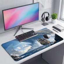 Ocean Wave Sailing Ship Gaming Mouse Pad, Non-Slip Rubber Desk Mat, Smooth Surface Suitable For Computer Laptop Office Home, Ocean Abstract Decor, Back To School Supplies - A - View 4