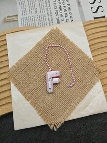 You Can Make Your Own White Diamond Letter Car Rearview Mirror Hanger. It Features A Silver Bead Chain Design, With An Elegant Shiny Cream Texture. It Can Be Easily Hung On The Car's Rearview Mirror And Is A Charming Interior Decoration For Your Car. - Letter Pendant - View 49