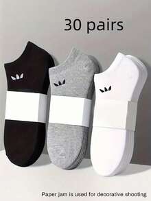 Unisex Short Invisible Socks (30/20/15/10/5/1 Pairs), Multi-Color Cartoon Style, Breathable Moisture-Wicking, Soft & Comfortable, All-Season Wear, Suitable For Various Occasions, Random Shipment - Multicolor - View 29