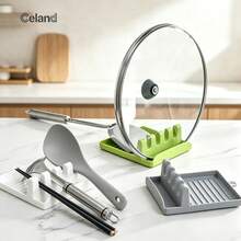 Kitchen Multi-Function Pot & Pan Rack, Home Storage Pot Lid Holder, Countertop Cutting Board & Utensil Rack, Multi-Function Pot & Pan Rack Spoon & Chopstick Kitchen Countertop Pot Lid Holder Draining Rack Utensil Storage, Christmas, Halloween, Christmas Essentials - View 1