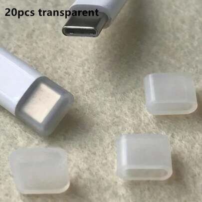 20pcs Silicone USB-C Dust Plugs - Dust Protection Covers For Type-C Charging Ports, Silicone Data Cable Protectors