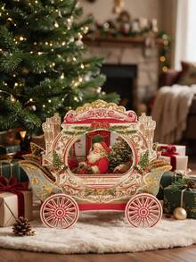 3pcs/Set 3D Christmas Pop-Up Greeting Cards, Creative Holiday Paper Cards With Elegant Carriage Design, Suitable For Holiday Party, Christmas Gift, Holiday Party, Christmas Celebration, Surprise Message Card Decoration - Multiple Styles - View 6