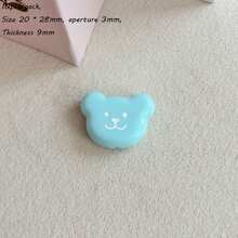 Solid Color Dripping Oil Smiling Face Acrylic Bear Head Pendant DIY Handmade Keychain Bag Hanging Accessories Gift Matching - Multicolor - View 38
