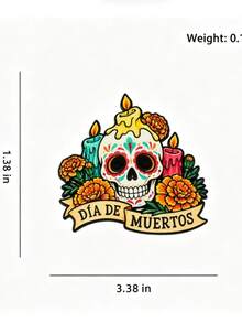 4pcs/Set Mexican Day Of The Dead Brooch/Pin, Suitable For Jackets And Backpacks, Neutral Vintage Gothic Style Brooch, Day Of The Dead Themed Decoration - Multicolor - View 5