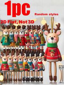 16pcs/Set Colorful Christmas Reindeer Decoration Set - Warm Christmas Style, Suitable For Christmas Tree, Home, Office, Classroom Multi-Functional Gift Box Hanging Ornaments, Reindeer Christmas Decor - A - View 12