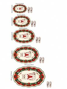 1pc Christmas Bow Oval Cat Asymmetrical Shaped Mat, Suitable For Autumn/Winter, Halloween, Christmas, Door Mat, Small Rug, Carpet, Floor Mat, Home Decor, Area Rug, Outdoor Mat, Bedroom Carpet, Washable - C - View 7