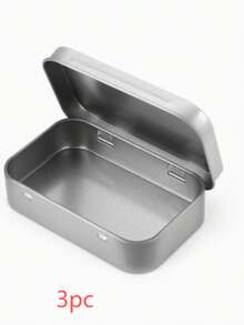 3 hộp đựng thẻ, hộp lưu trữ có nắp, hộp lưu trữ để bàn, hộp đựng kẹp tóc, hộp thiếc kim loại - Nhiều màu - Xem 12