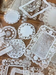 1 Book 30 Sheets Vintage White Lace Trim Decorative PET Stickers For Planner - DT1846 - View 5