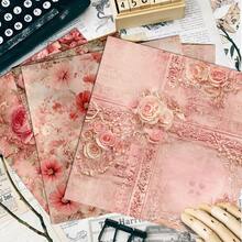 24 Sheets 6*6 Inch Soft Pink Rose Embossed Scrapbooking Paper, French Vintage Rococo Style Decorative Paper For Collage, Origami And Handmade Projects, DIY Paper, Scrapbook, Bullet Journal, Greeting Cards, Gift Wrapping - Square - View 6
