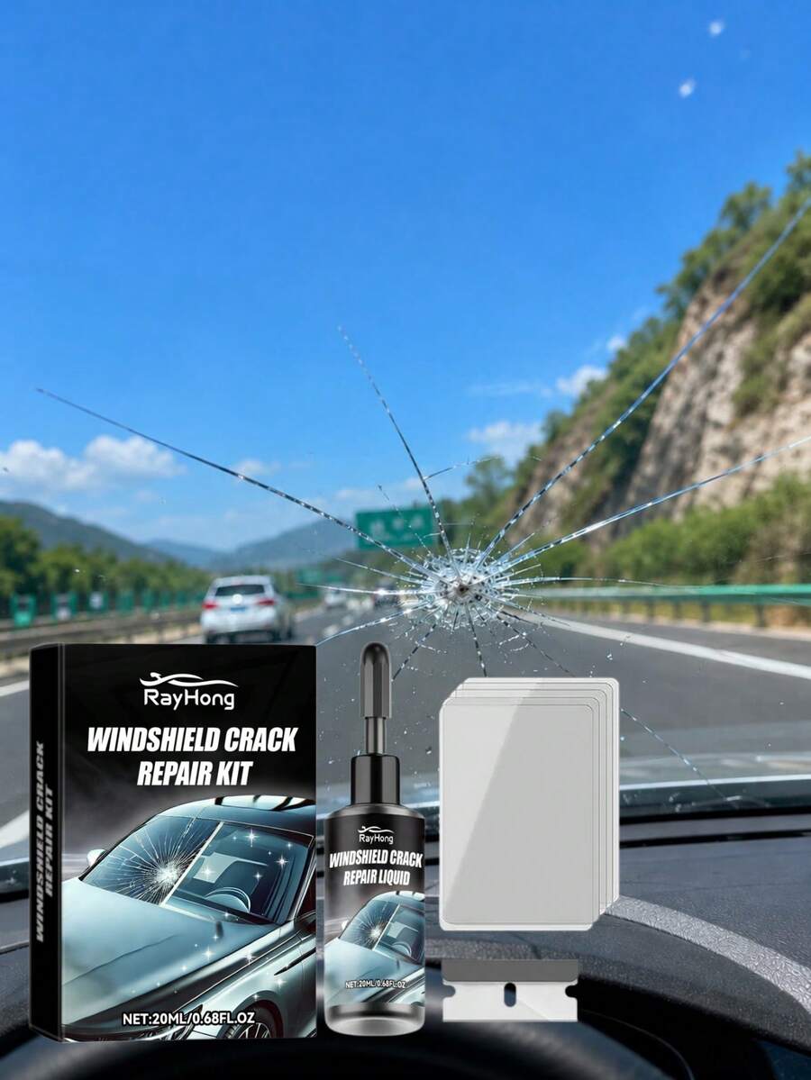 rayhong Glass Crack Repair Kit, Car Windshield Crack & Scratch Repair Adhesive, Fast Penetration Into Glass Cracks, Repairs Glass Surface In Short Time, Restores Clarity, Gift For Family And Friends