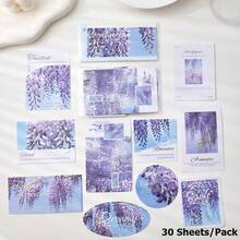 30 Sheets/Pack Floral Paper Stickers, Junk Journal Aesthetics Stickers DIY Scrapbooking Material Decor Photo Album Embelishment Stickers Christmas Decor - Stickers - View 12