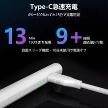 YAIUZGOO Stylus untuk iPad (A16) 11 inci Generasi ke-11 (Model 2025) dengan Indikator Daya LED, Kompatibel dengan model 2018-2025. Ujung yang dapat diganti, cocok untuk iPad Generasi ke-6 (9,7 inci). Termasuk Kabel Type-C untuk iPad Generasi ke-10. Pada Generasi ke-9/ke-8/ke-7, ketuk dua kali bagian atas stylus untuk menghidupkan/mematikan. - Putih - View 6