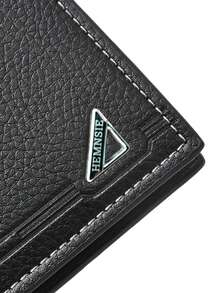 SHABILI New Men's Short Wallet, Youth Fashion Plaid Horizontal Soft Wallet With Large Capacity And Multiple Card Slots - Black - View 6