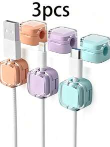 3/1pc Magnetic Cable Clips, Magnetic Desktop Cable Holder, Slot-Type Cable Clips - Cable Organizer, Cable Management, Cable Tidy Clips, Cable Fixer, Desktop Cable Organizer, Self-Adhesive Cable Management - Cable Holder - View 11