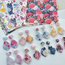 Floral Pattern Polymer Clay Earrings Water Transfer Paper, Soft Clay Jewelry Handmade Transfer Stickers, Handmade Shaping Decorative Craft Materials, Vintage Rose And Bird Pattern, DIY Pendant Jewelry Creation, Handmade Ceramic Decoration Consumables, No Battery Required, Simple And Convenient To Use. - Floral Pattern - View 3