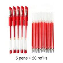 25pcs Red Water-Based Neutral Pens, 0.5mm Standard Tip, Smooth Writing, Consistent Ink Flow, Red Pens For Teachers Grading And Correcting Homework, Students Learning And Highlighting, Office Signing And Memo, Practical Stationery - Ballpoint Pen - View 11