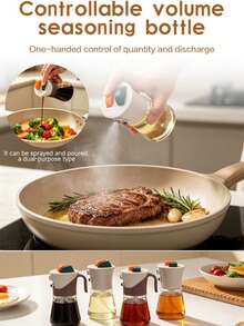 1pc New Olive Oil Spray Bottle, Kitchen Essential, Can Hold Soy Sauce, Vinegar, Seasoning, Suitable For Camping, BBQ, Baking, Cooking, Salad And More, Multiple Styles Available, Leak-Proof Kitchen Oil Bottle, Edible Oil Spray Bottle, Olive Oil Bottle, Fitness Salad BBQ Spray Oil Bottle, Vinegar Bottle. - View 1