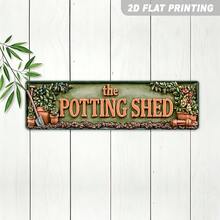 2D Flat Single Piece Metal Sign, Garden Shed Wall Hanging Decor, Rustic Home Kitchen Farmhouse Decorative Plaque, 3.94X15.75 Inches (Random Style) - A - View 5